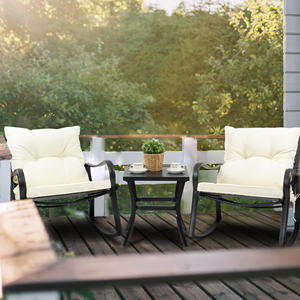 Cadeira de Balanço Moderna em Metal Branco, Estrutura Forte e Ecológica, Mobiliário Externo para Sala de Estar e Hotel - Product Image 3