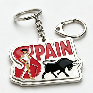 Llavero de torero de dibujos animados de España, de aleación de zinc, forma irregular, regalo de recuerdo - Product Image 1