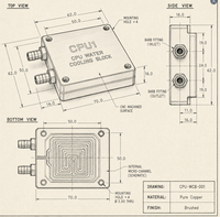 Bloc de refroidissement liquide pour CPU en cuivre pur OEM, usiné avec précision CNC, plaque de refroidissement à eau pour serveur, station de travail HPC, taille et logo personnalisés