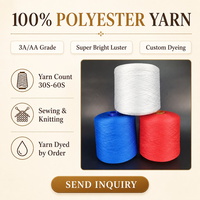 Fil à coudre 100 % polyester filé en anneau 40/2 torsadé, 3 couleurs, en cône souple en plastique, prêt à l'emploi, directement de l'usine, pour la couture de vêtements
