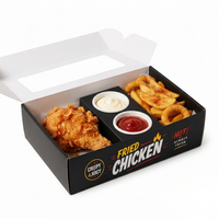 Boîte à emporter en papier écologique personnalisée, imprimée, résistante à l'huile, pour poulet frit, emballage pour snacks