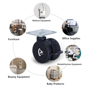 Ruota Girevole di Alta Qualità 2/2,5 Pollici in PA PP TPE per Uso Medico, Ruota per Mobili da Ufficio a <span class=keywords><strong>Montaggio</strong></span> su Piastra per Attrezzature Sanitarie - Product Image 6