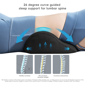YUE RISE Oreiller de soutien lombaire ergonomique respirant en mousse à mémoire de forme 3D pour soulager les douleurs du bas du dos et la sciatique - Product Image 3