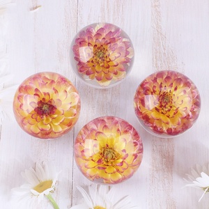 <b>Clear</b> Transparent Acrylic Crystal Decor Ball Ornament with Real Dry Flower Inside Solid <b>Resin</b> Ball - Product Image 4