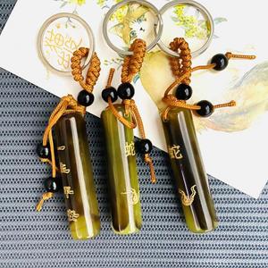 Porte-clés pendentif zodiacal cylindrique en corne de bœuf, acier inoxydable, gravure imprimée, bijoux à 1 yuan, vente en gros à 2 yuans - Product Image 3