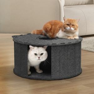 Cama Túnel para Gatos 2026, Personalizada, Sostenible, de Fieltro, para Todas las Estaciones, Universal, Desmontable, con Botones a Presión, para Jugar - Product Image 6