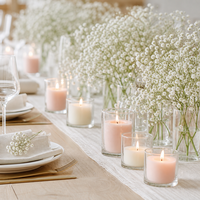 Vente en gros usine : Porte-bougie cylindrique en verre transparent, tailles assorties, coupelles pour bougies chauffe-plat et votives, pour usage domestique, fêtes et hôtels