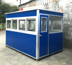 Factory Wholesale Outdoor Security Guard Kiosk Buildings Security Guard Booth Sentry Box Kiosk Mobile Sentry Box