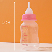 Bouteille d'alimentation pour animaux de compagnie en forme de gourde de 150 ml, bol en plastique et silicone pour chiots et animaux adultes, tétine pour biberon d'alimentation pour animaux de compagnie