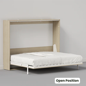 Letto a scomparsa a parete Twin XL salvaspazio con pannello a pistone a gas, telaio in acciaio e compensato, scrivania/ripiani opzionali, facile montaggio - Product Image 4