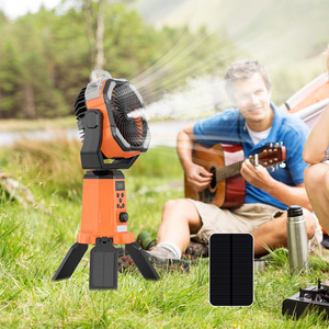 Mới nhất 20000mAh năng lượng mặt trời cắm trại ngoài trời fan hâm mộ Máy tính để bàn làm mát phun Fan đứng USB có thể sạc lại có thể thu vào cắm trại fan hâm mộ với sương mù - Product Image 2