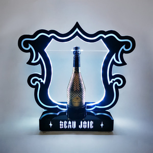 LED Illuminated Champagne <b>Holder</b> Rectangular Bar Display With Light Feature Easy Installation - Product Image 2