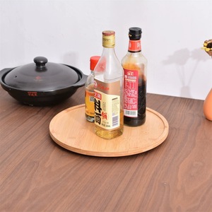 Plateau rotatif en bambou 25 cm avec plateau tournant noir pour servir condiments, en-cas, fruits, desserts, pain dans la cuisine - Product Image 2