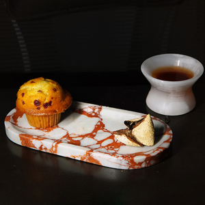 ถาดเก็บเครื่องประดับหินอ่อนสุดหรูสีแดงถาดใส่น้ำหอมสำหรับห้องน้ำถาดหินสำหรับตกแต่งบ้าน - Product Image 4