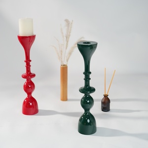 Support de bougie artisanal en laque, finition polie, porte-bougie pour mariage et décoration intérieure - Product Image 2