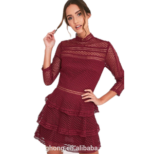 <span class=keywords><strong>Vestido</strong></span> Casual elegante Sexy borlas blanco <span class=keywords><strong>vestido</strong></span> de fiesta de encaje de moda de manga larga de encaje corto <span class=keywords><strong>vestido</strong></span> cóctel - Product Image 1
