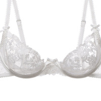 JENGS Ensemble de lingerie d'été ultra-mince et transparent String sexy avec anneau en acier et décoration en dentelle Niveau de contrôle de la lumière