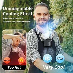 Socool Fan 4000mAh Rechargeable Mini Wearable Clip-On Neck Fan with LED <b>Light</b> <b>for</b> Car & Household Use - Product Image 4