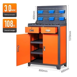 Armoire à outils robuste avec une pochette de rangement suspendue, sans installation requise, pour centre d'usinage, atelier de mécanicien, armoire à outils - Product Image 1