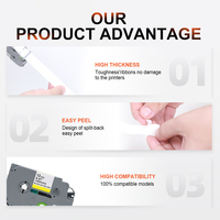 Topjet 12mm TZ231 TZe231 TZ-231 TZe-231 noir sur blanc laminé ruban ruban Cassette pour Brother P p-touch autocollant