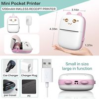 Mini Impresora de Bolsillo, Regalos para Niños, Impresora Térmica Portátil para Fotos/Fotos de Estilo Retro/Recibos/Notas/Listas/Etiquetas