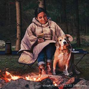 Saco de dormir con capucha aislante Woqi, estilo sobre, 115 cm x 140 cm, ligero, a prueba de viento, manta portátil para adultos - Product Image 4