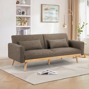 Divano Letto Futon Pieghevole a Tre Posti Imbottito e Trapuntato per Hotel, Ospedali e Soggiorni - Divano Reclinabile Trasformabile - Product Image 4