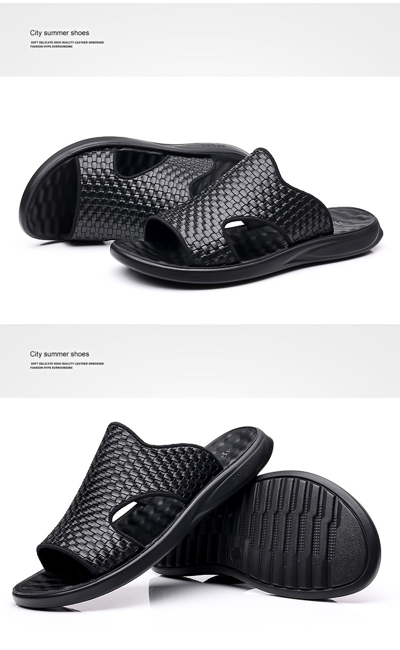 Men Leather Sandal Summer Beach Casual Shoes Fashion Slippers Sandals Wholesale
