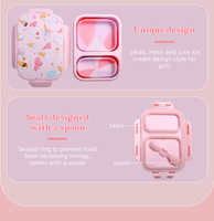 Boîte à bento scolaire sans BPA pliable pliable réutilisable Oem pique-nique enfants boîte à lunch extérieure durable réutilisable boîte à lunch