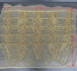 Aplique bordado a mano de 5 capas con cuentas doradas para escote y flecos, para hiyabs, mujeres musulmanas, abayas, Dubái - Product Image 3