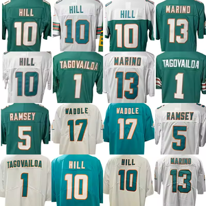 Nuove Maglie da Football Americano 2025: 1 Tua Tagovailoa, 10 Tyreek Hill, 13 Dan Marino, 5 Jalen Ramsey, 17 Jaylen Waddle, Cucite - Product Image 1
