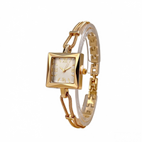 Montre-bracelet minimaliste à cadran carré avec chaîne en or/argent pour femmes PRO26