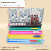 Jeu de Mahjong Américain en Acrylique Motif Tortue Premium, Résistant aux Rayures et aux Chutes, Idéal pour Usage Domestique et Collection