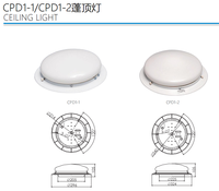Plafonnier rond en métal CPD1 avec ampoules à incandescence pour utilisation en bateau dans les cabines et les zones de divertissement