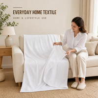 Plaid en polaire 100% micro-polyester ultra-fin, blanc uni, tricoté, pour toutes les saisons, anti-boulochage, séchage rapide, non toxique