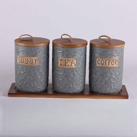 Usine OEM 3 Pièces Décoration intérieure Pots à épices en céramique avec couvercles Boîte de stockage