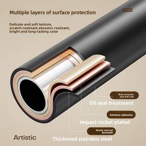 Tringle à rideau HUOLI en acier inoxydable doré, style médiéval minimaliste, pour fenêtres de salon, utilisation multi-scénarios, plusieurs couleurs disponibles - Product Image 4