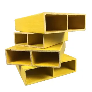 Hot Selling Double Rectangle/Square Tube Anti Corrosion Excellent Electrical Insulation FRP profile