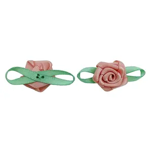 E-Magic Schlussverkauf hochwertige bunt verschiedene benutzerdefinierte Satinblume Rose Dekoration Rose Band Bogen