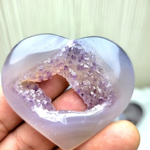 หินอาเกตดรูซี่รูปหัวใจ ขายส่ง ราคาถูก คริสตัลบำบัด หินธรรมชาติขัดเงา สำหรับตกแต่งบ้านและของขวัญวันหยุด - Product Image 1