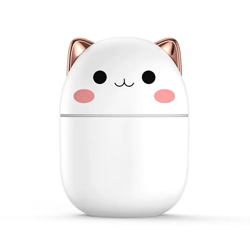 Mini Lovely 250ml Air Humidifier Cute Cat Aroma Diffuser With Night Light Cool Mist For Bedroom Home Car Purifier Humidifier