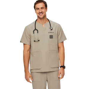 ファッションカスタムロゴポリエステルスパンデックス医療用スクラブ服<span class=keywords><strong>2</strong></span>ピースセットドクターメディカルジョガー男性用スクラブユニフォーム - Product Image 3