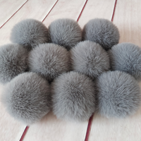 Fait à la main 8cm 3.1 pouces fausse boule de fourrure de lapin bande élastique boucle à la mode bricolage pompons pour chapeaux tissu décor vêtements accessoires