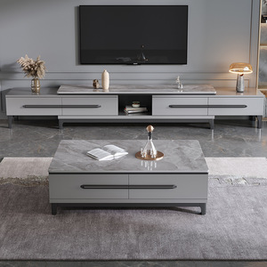 Juego de Muebles de TV y Mesa de Centro Dazhang Jiaju, Estilo Moderno Minimalista, Extensible, de Lujo Ligero para Sala de Estar - Product Image 4