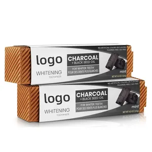 Toothpaste Factory Charcoal Bamboo Charcoal Whitening Organic Toothpaste OEM And Charcoal + Non-fluoride Toothpaste Black Seed Oil