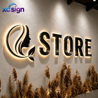 Enseigne LED 3D rétroéclairée en acier inoxydable sur mesure de qualité supérieure, compatible HomeKit, transformateur CA, télécommande, pour bâtiments et commerces