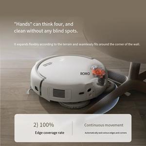 Robot Aspirador Inteligente DJI ROMO de Alta Succión 25000Pa con Limpieza Térmica Transparente Evasión de Obstáculos y Luz Ultravioleta para Pisos del Hogar - Product Image 2