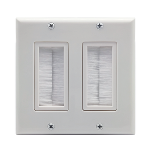 Plaque murale pour interrupteur, norme américaine, 2 modules, en plastique ABS, avec passage de câble basse tension et plaque d'entrée - Product Image 1