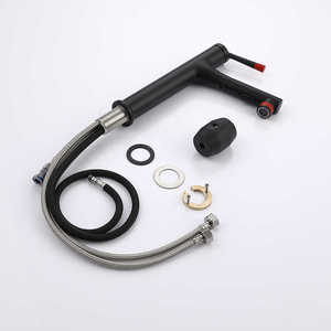 Cao tăng kéo ra lưu vực vòi Matt đen màu Đỏ phòng tắm Máy trộn với phun boong gắn kéo xuống restroon <span class=keywords><strong>tap</strong></span> - Product Image 6