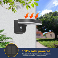 Lampes murales LED solaires à 360° orientables, étanches IP44, en aluminium moulé sous pression, avec détecteur de mouvement vers le bas, rechargeables et à intensité variable, pour la maison et le jardin